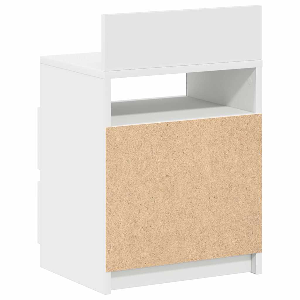 Nattbord 2 stk med 2 skuffer hvit 40x33x60 cm