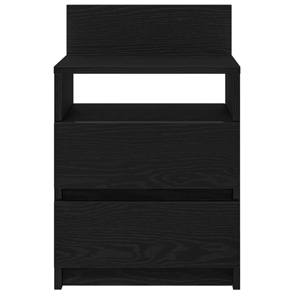 Nattbord 2 stk med 2 skuffer svart 40x33x60 cm