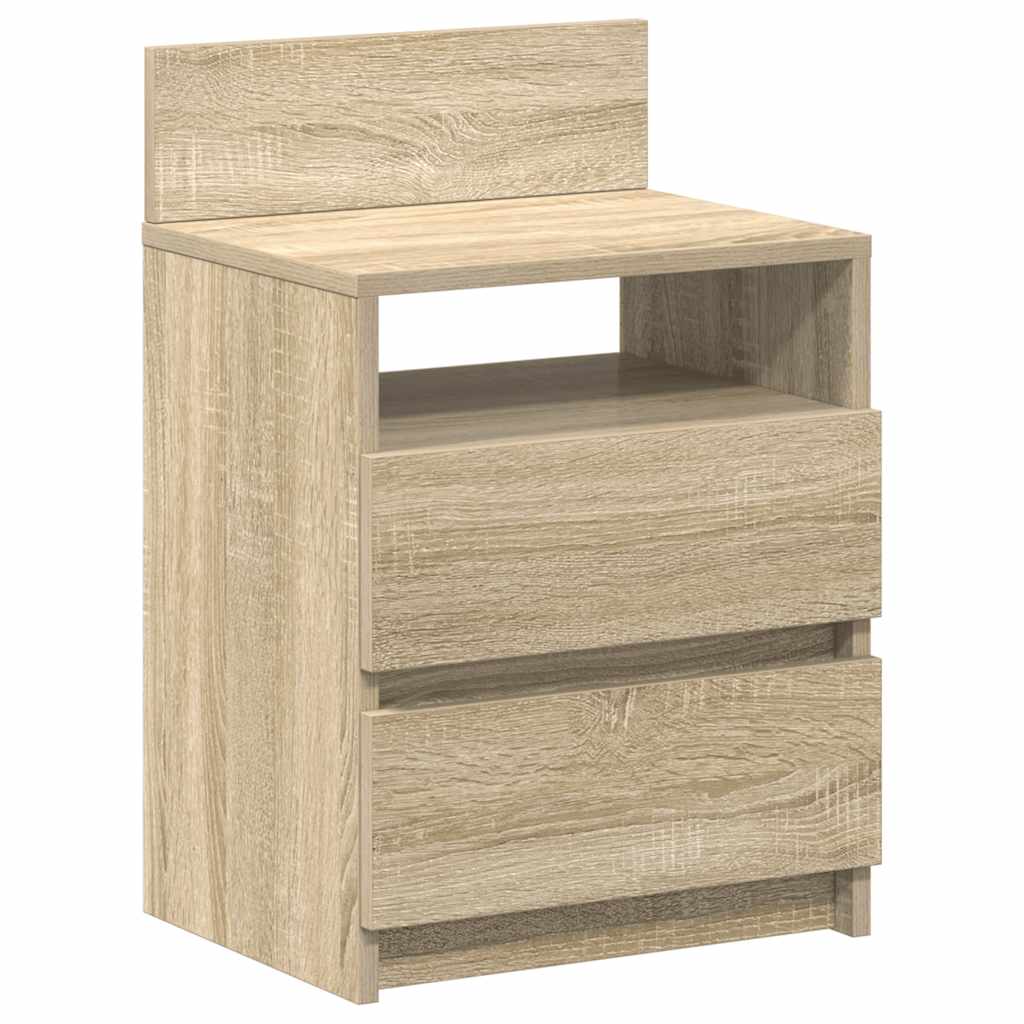 Nattbord 2 stk med 2 skuffer sonoma eik 40x33x60 cm