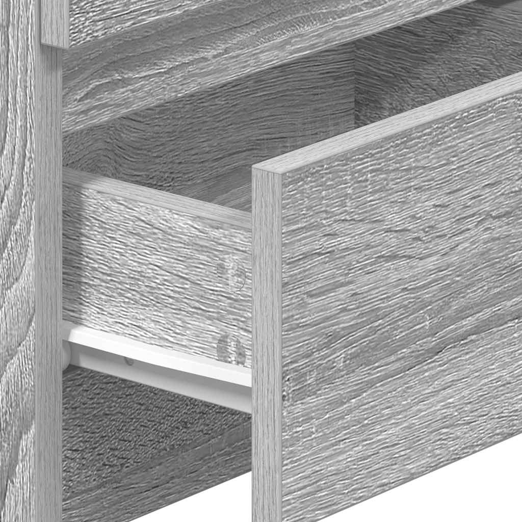 Nattbord 2 stk med 2 skuffer grå sonoma 40x33x60 cm