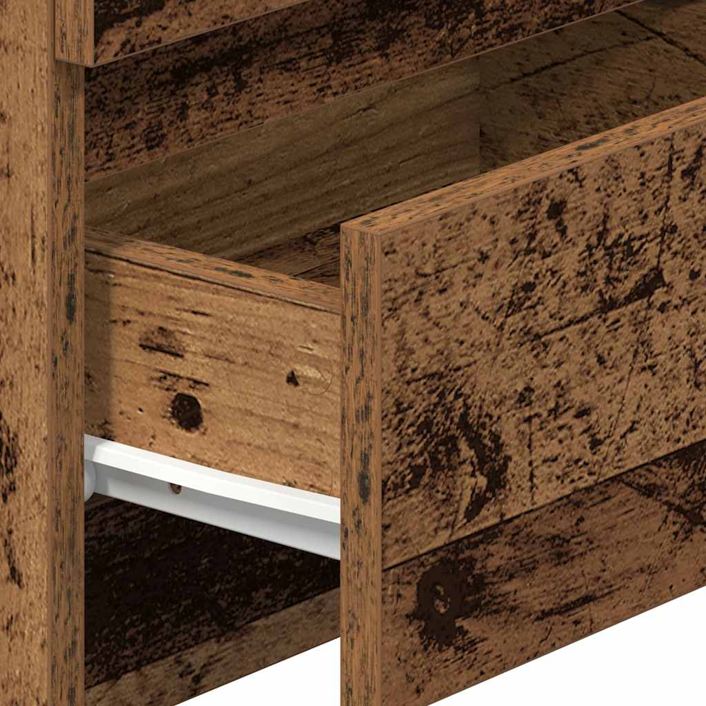 Nattbord med 2 skuffer gammelt tre 40x33x60 cm