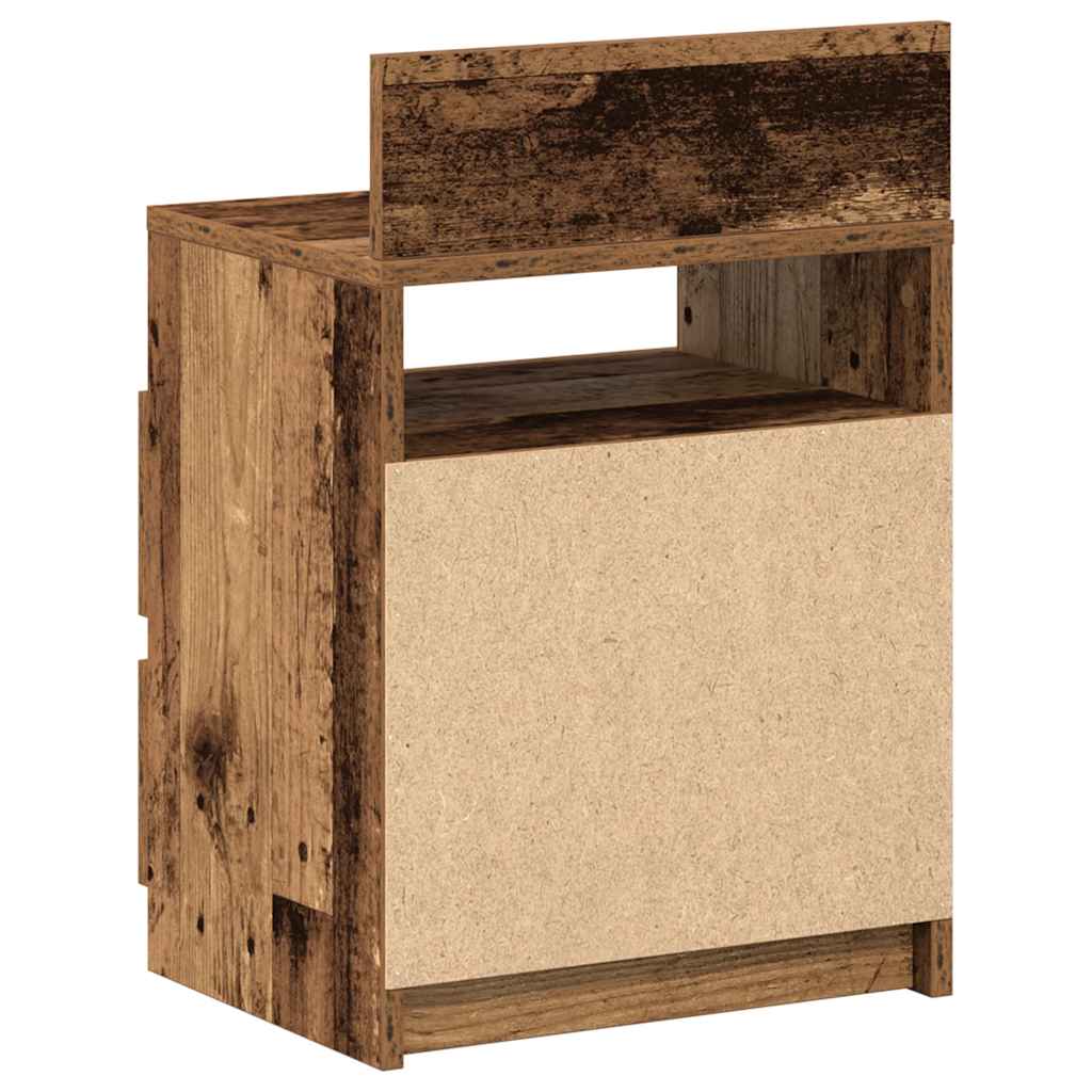 Nattbord 2 stk med 2 skuffer gammelt tre 40x33x60 cm