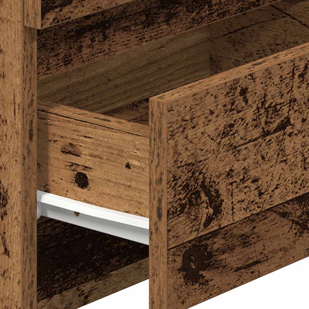 Nattbord 2 stk med 2 skuffer gammelt tre 40x33x60 cm