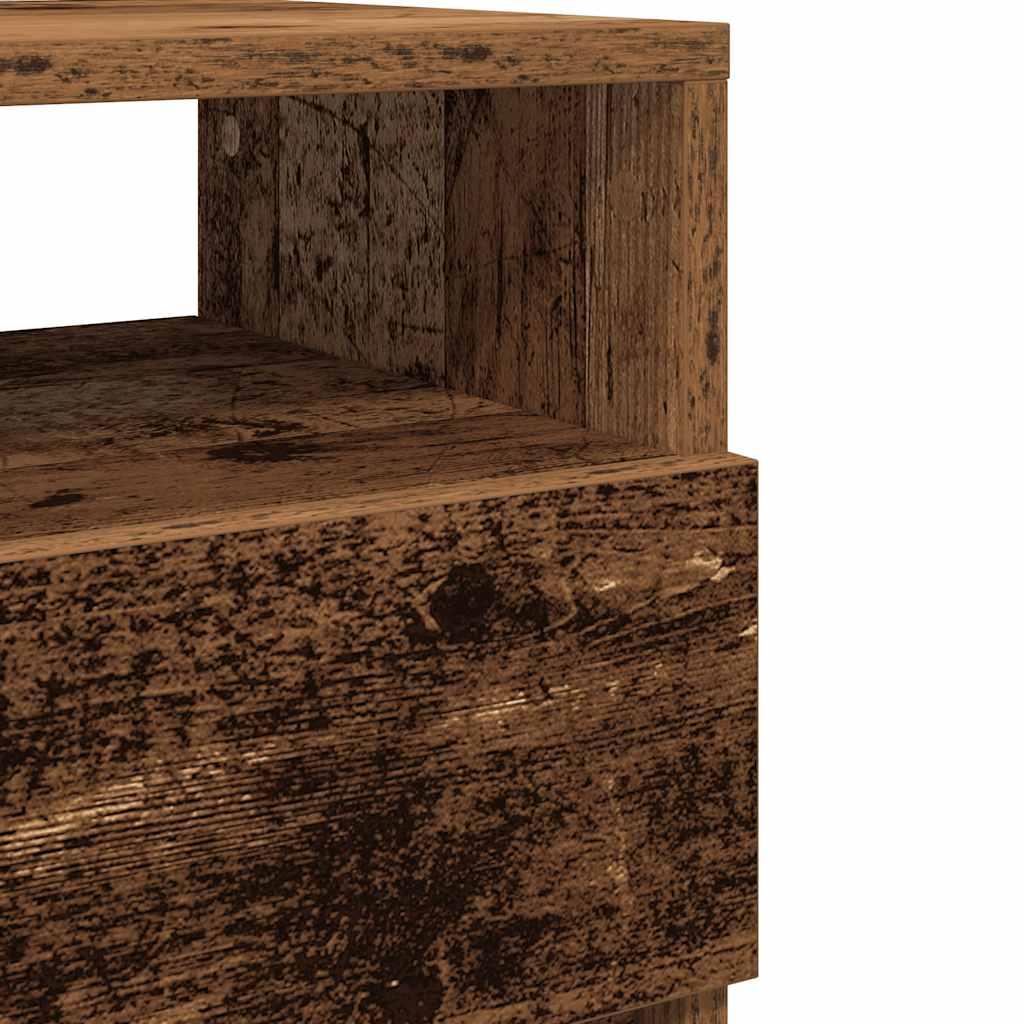 Nattbord 2 stk med 2 skuffer gammelt tre 40x33x60 cm