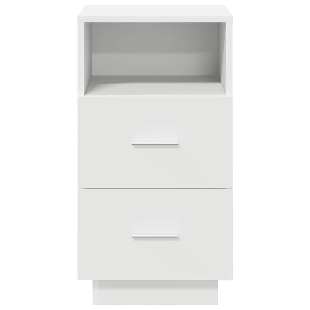 Nattbord 2 stk med 2 skuffer hvit 36x36x68 cm