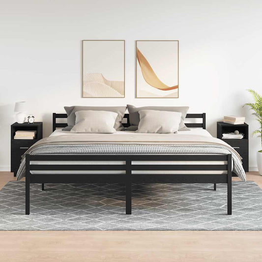 Nattbord 2 stk med 2 skuffer svart 36x36x68 cm