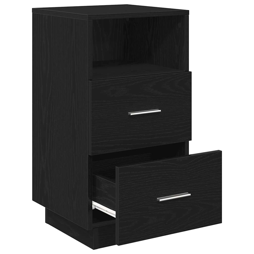 Nattbord 2 stk med 2 skuffer svart 36x36x68 cm