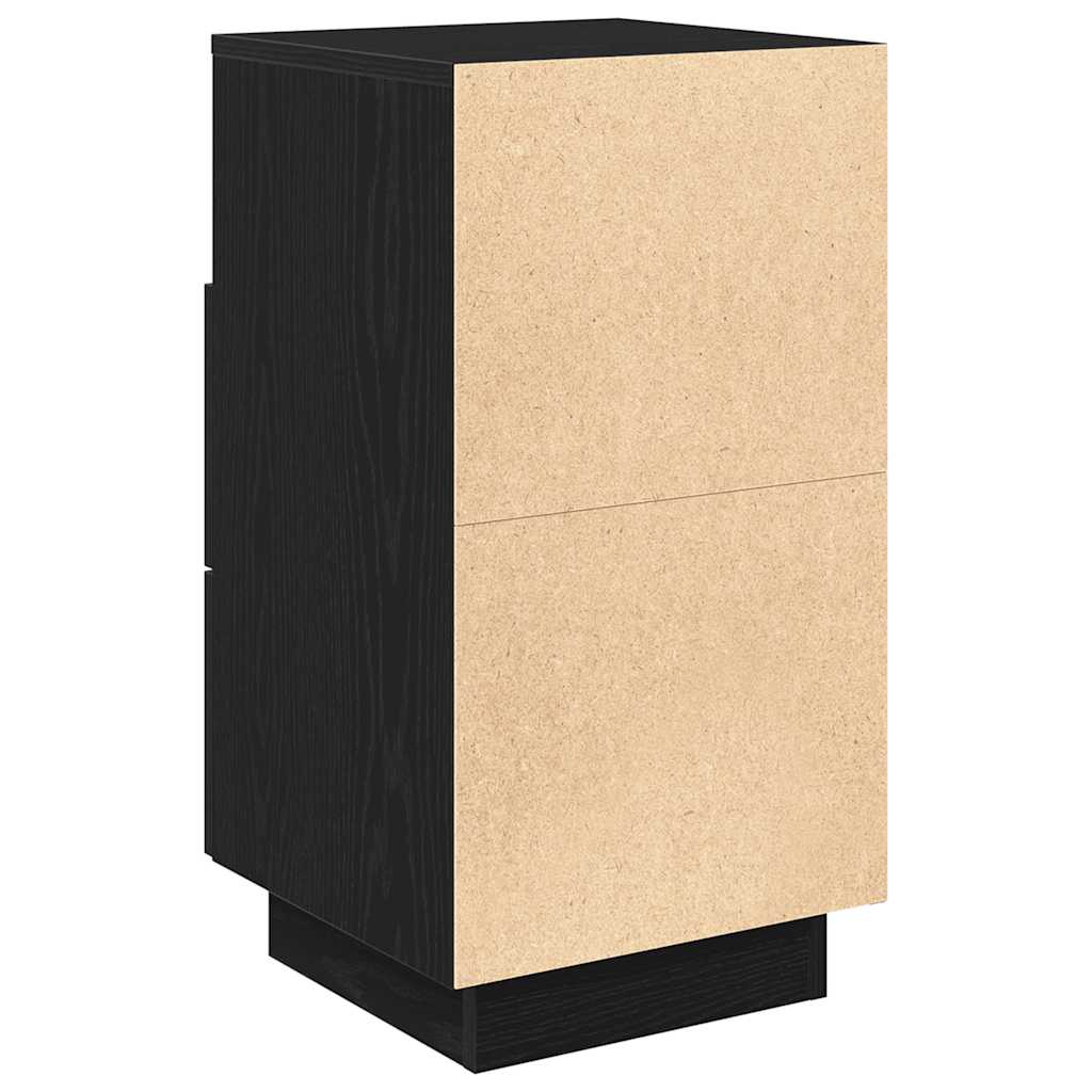 Nattbord 2 stk med 2 skuffer svart 36x36x68 cm