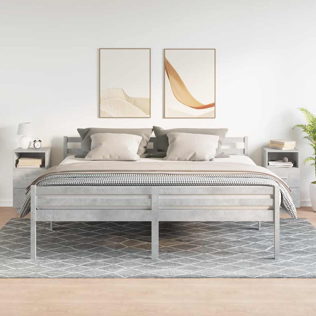 Nattbord 2 stk med 2 skuffer betonggrå 36x36x68 cm