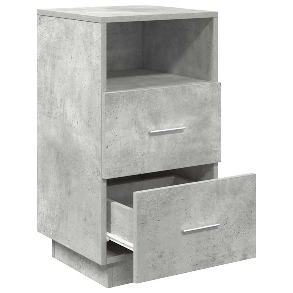 Nattbord 2 stk med 2 skuffer betonggrå 36x36x68 cm