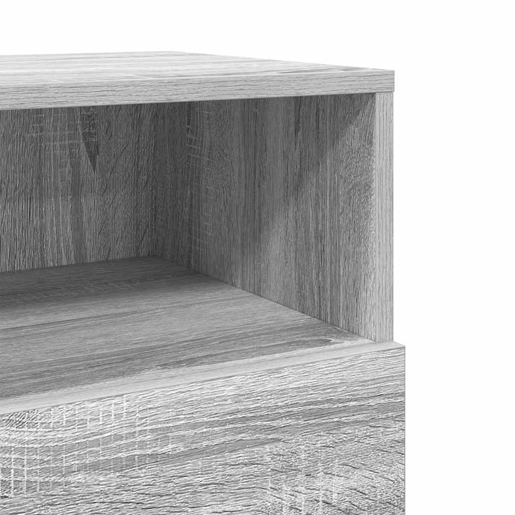 Nattbord 2 stk med 2 skuffer grå sonoma 36x36x68 cm