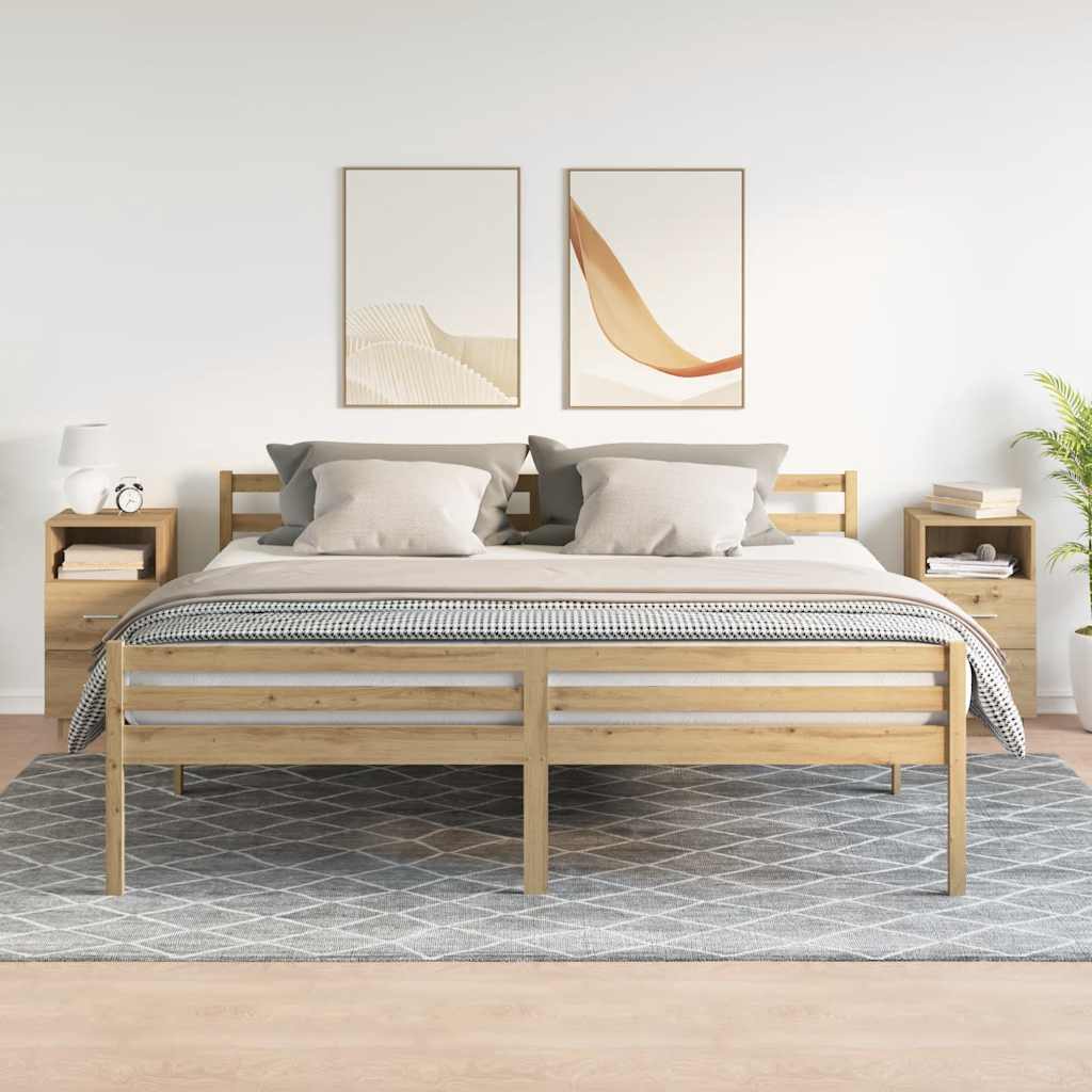 Nattbord 2 stk med 2 skuffer artisan eik 36x36x68 cm