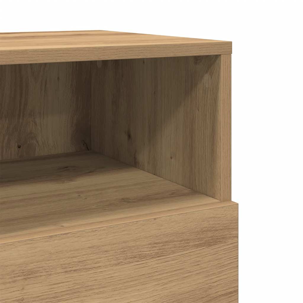 Nattbord 2 stk med 2 skuffer artisan eik 36x36x68 cm
