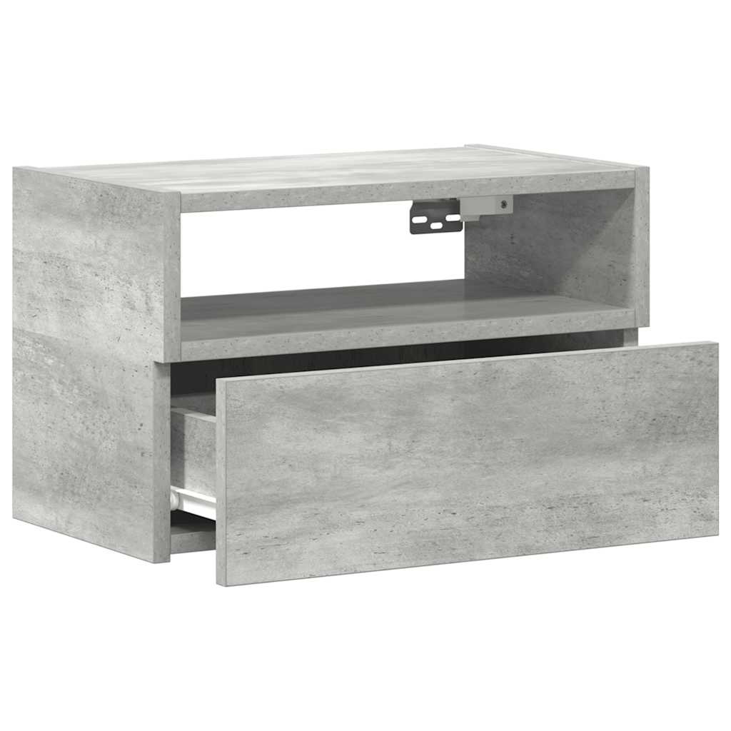 Veggmontert nattbord betonggrå 45x26x28,5 cm