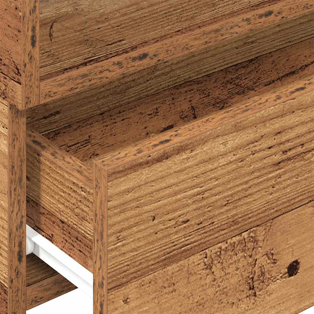 Veggmontert nattbord gammelt tre 45x26x28,5 cm