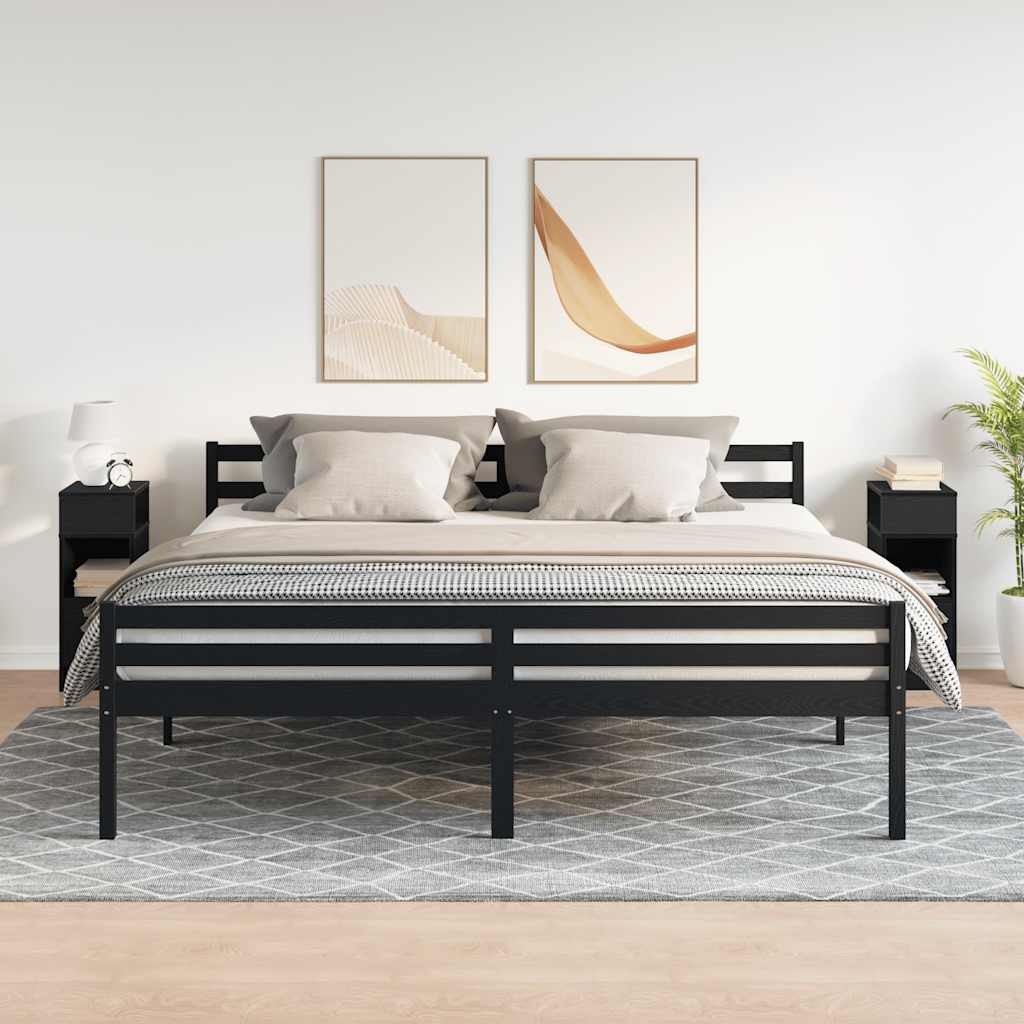 Nattbord 2 stk med skuff svart 25x31x66 cm vidaXL