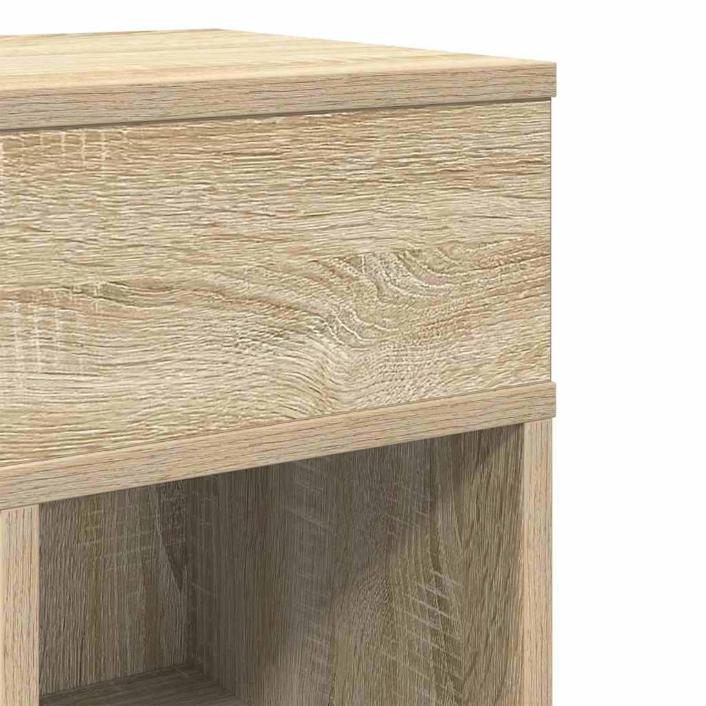 Nattbord 2 stk med skuff sonoma eik 25x31x66 cm