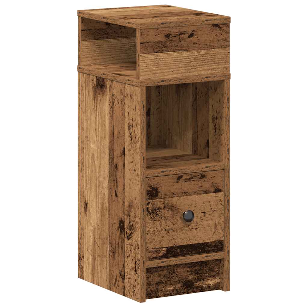 Nattbord med skuff gammelt tre 25x31x66 cm vidaXL