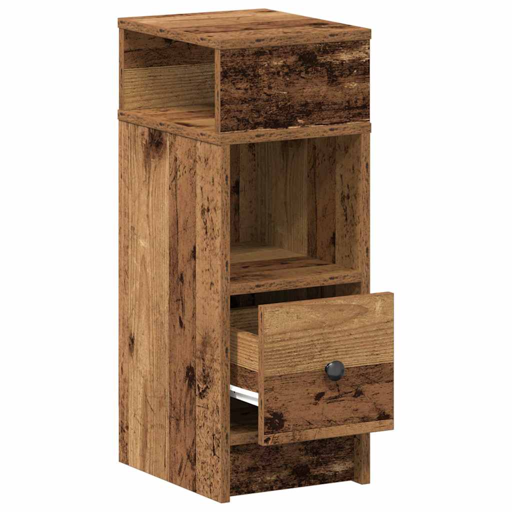 Nattbord med skuff gammelt tre 25x31x66 cm vidaXL