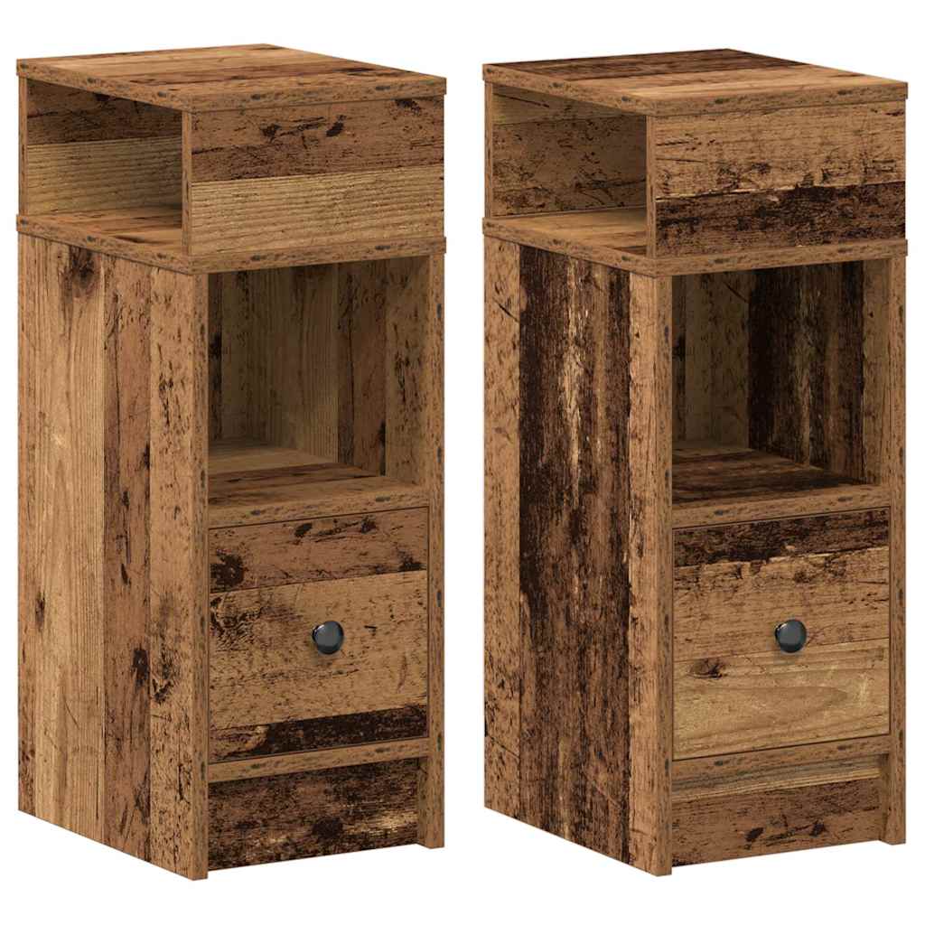 Nattbord 2 stk med skuff gammelt tre 25x31x66 cm vidaXL