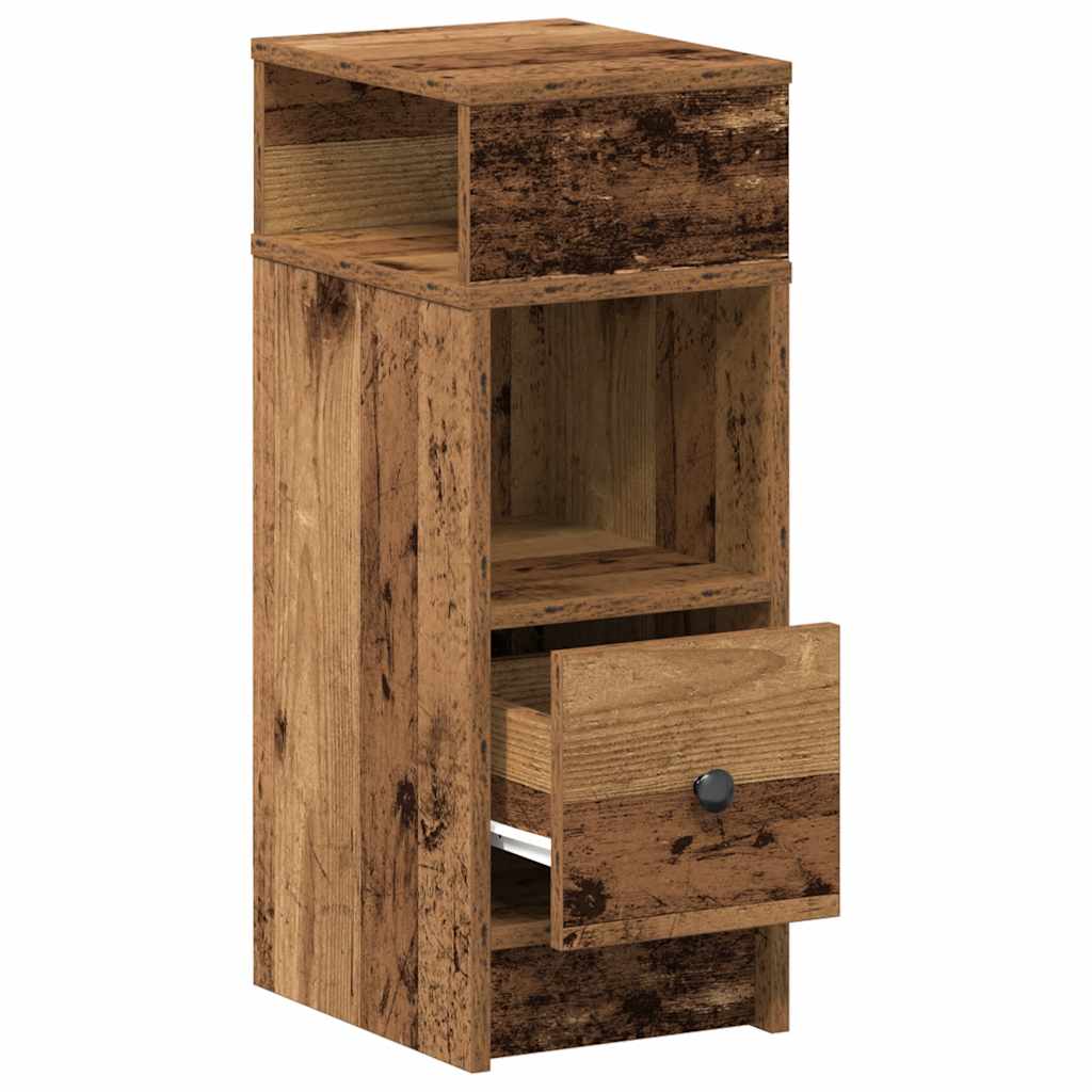 Nattbord 2 stk med skuff gammelt tre 25x31x66 cm vidaXL