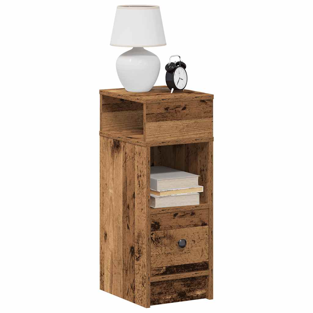 Nattbord 2 stk med skuff gammelt tre 25x31x66 cm vidaXL