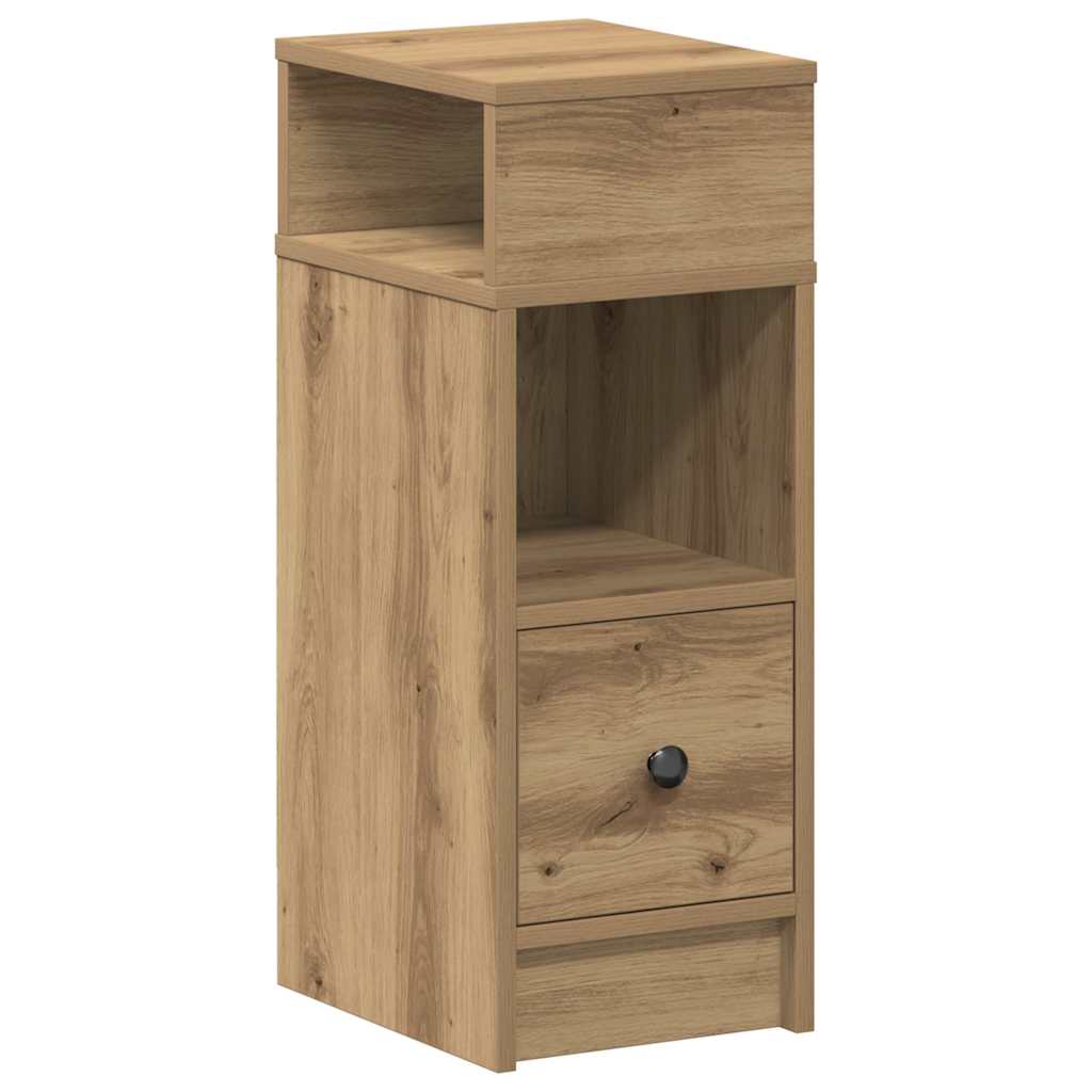 Nattbord med skuff artisan eik 25x31x66 cm vidaXL