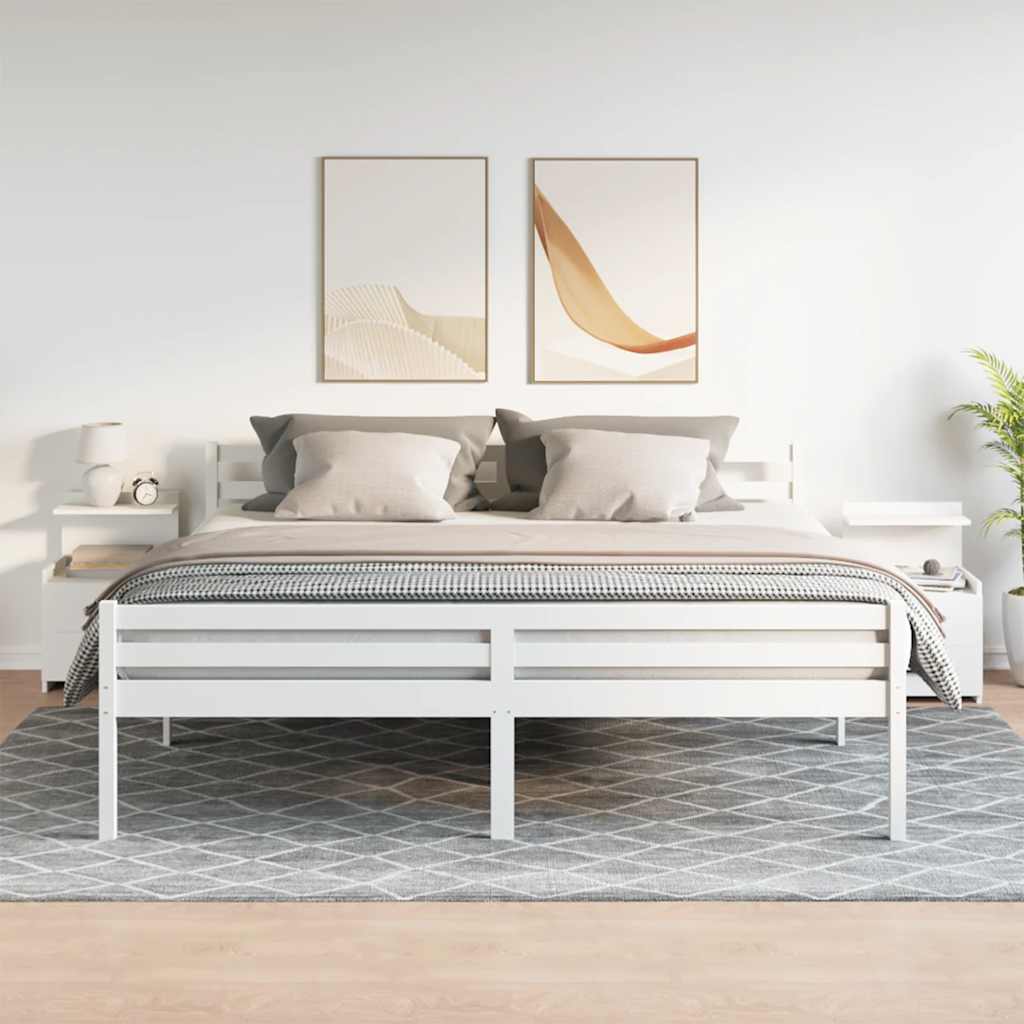 Nattbord 2 stk med 2 skuffer hvit 40x36,5x62 cm