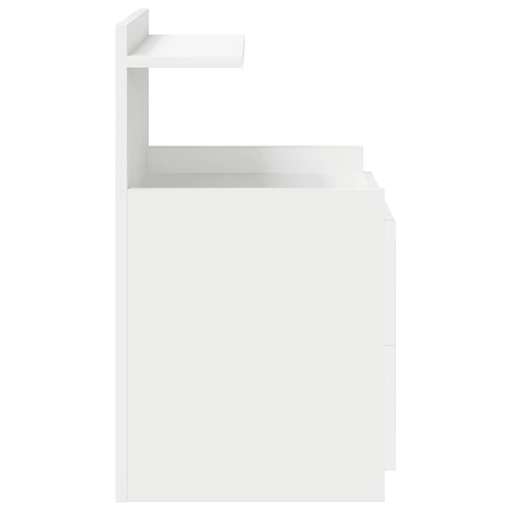 Nattbord 2 stk med 2 skuffer hvit 40x36,5x62 cm