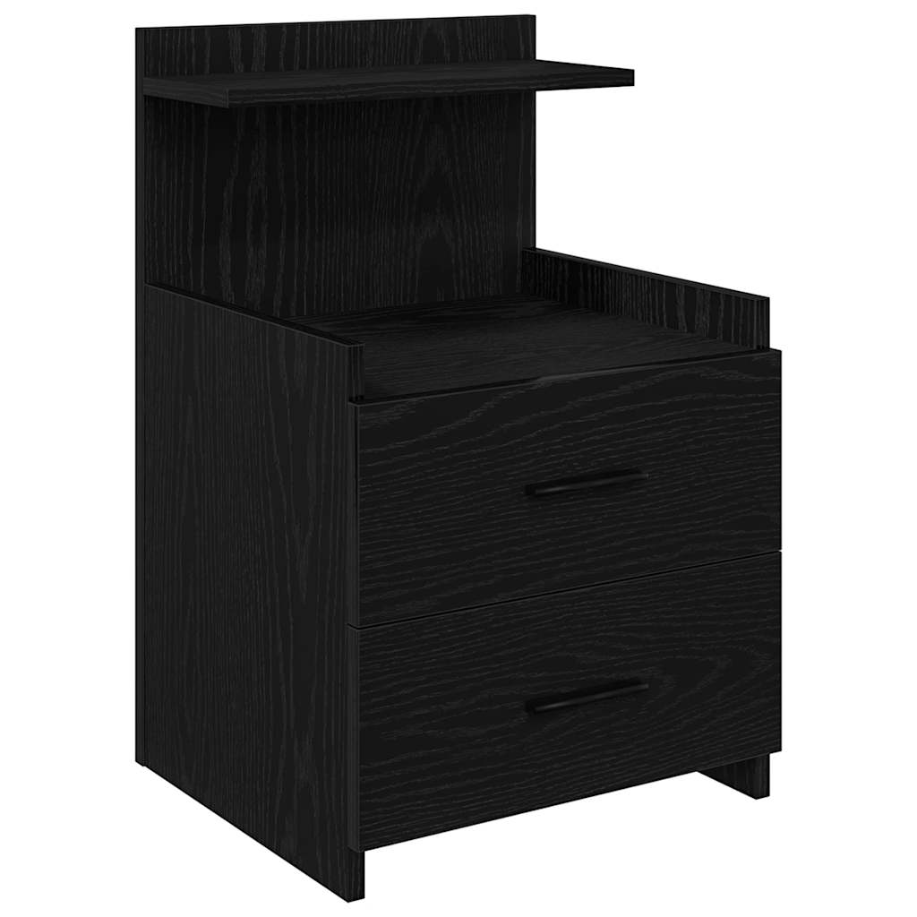Nattbord 2 stk med 2 skuffer svart 40x36,5x62 cm