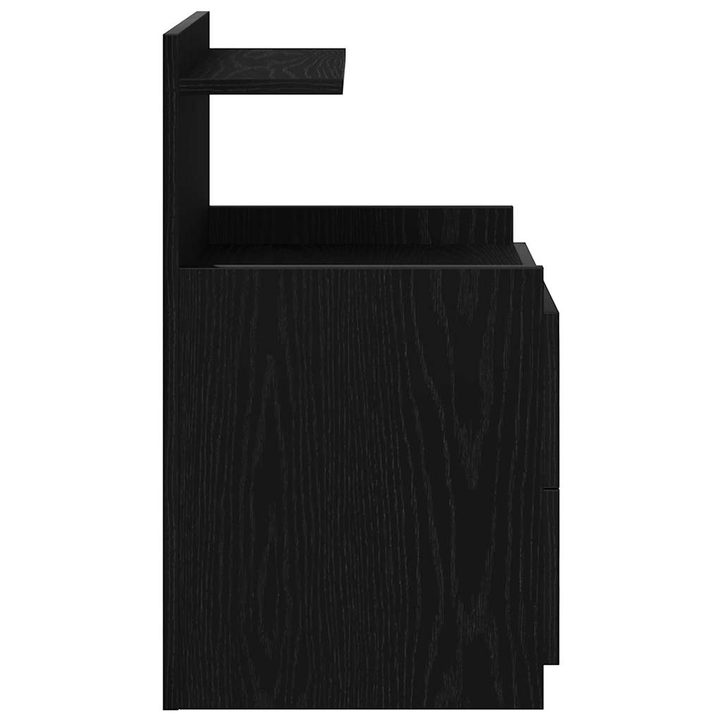 Nattbord 2 stk med 2 skuffer svart 40x36,5x62 cm