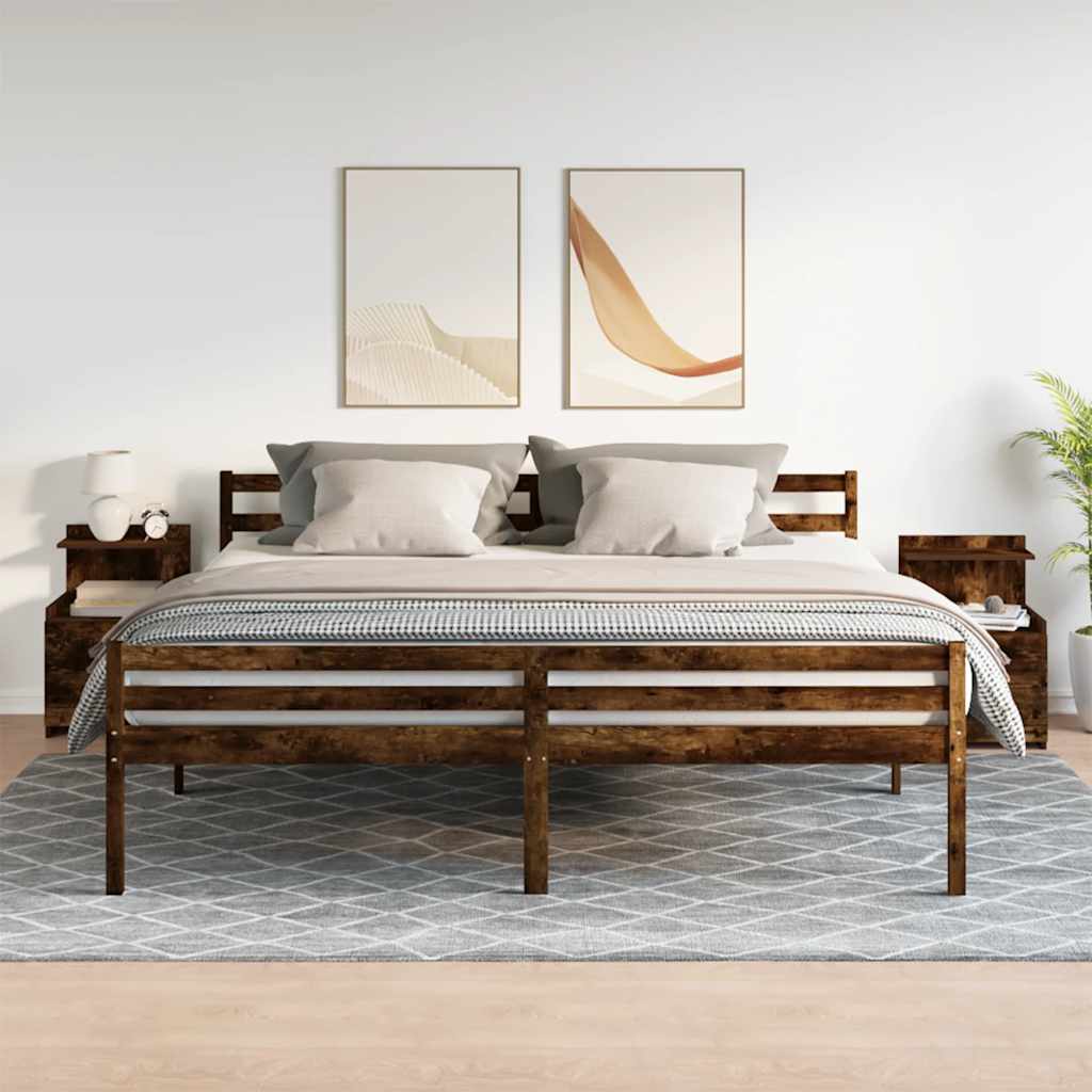 Nattbord 2 stk med 2 skuffer røkt eik 40x36,5x62 cm