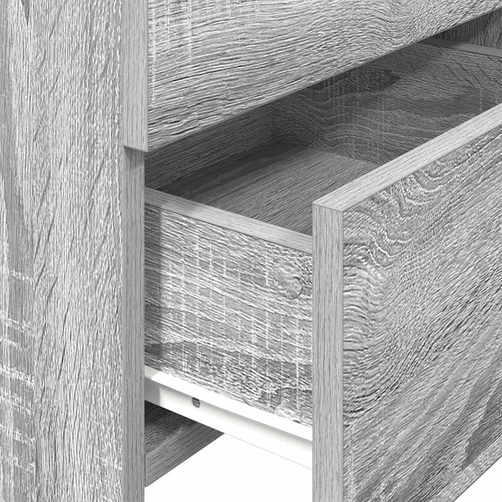 Nattbord 2 stk med 2 skuffer grå Sonoma 40x36,5x62 cm