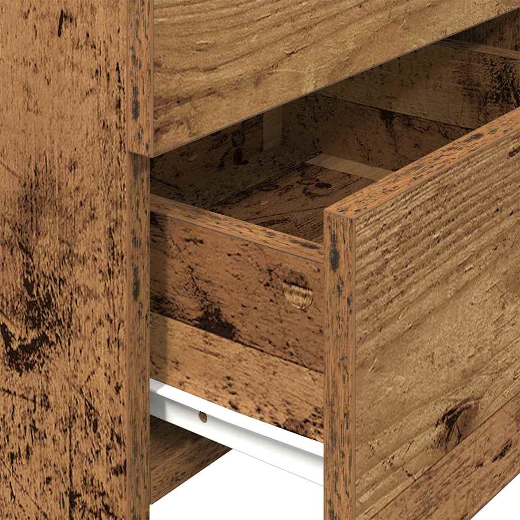 Nattbord med 2 skuffer gammelt tre 40x36,5x62 cm