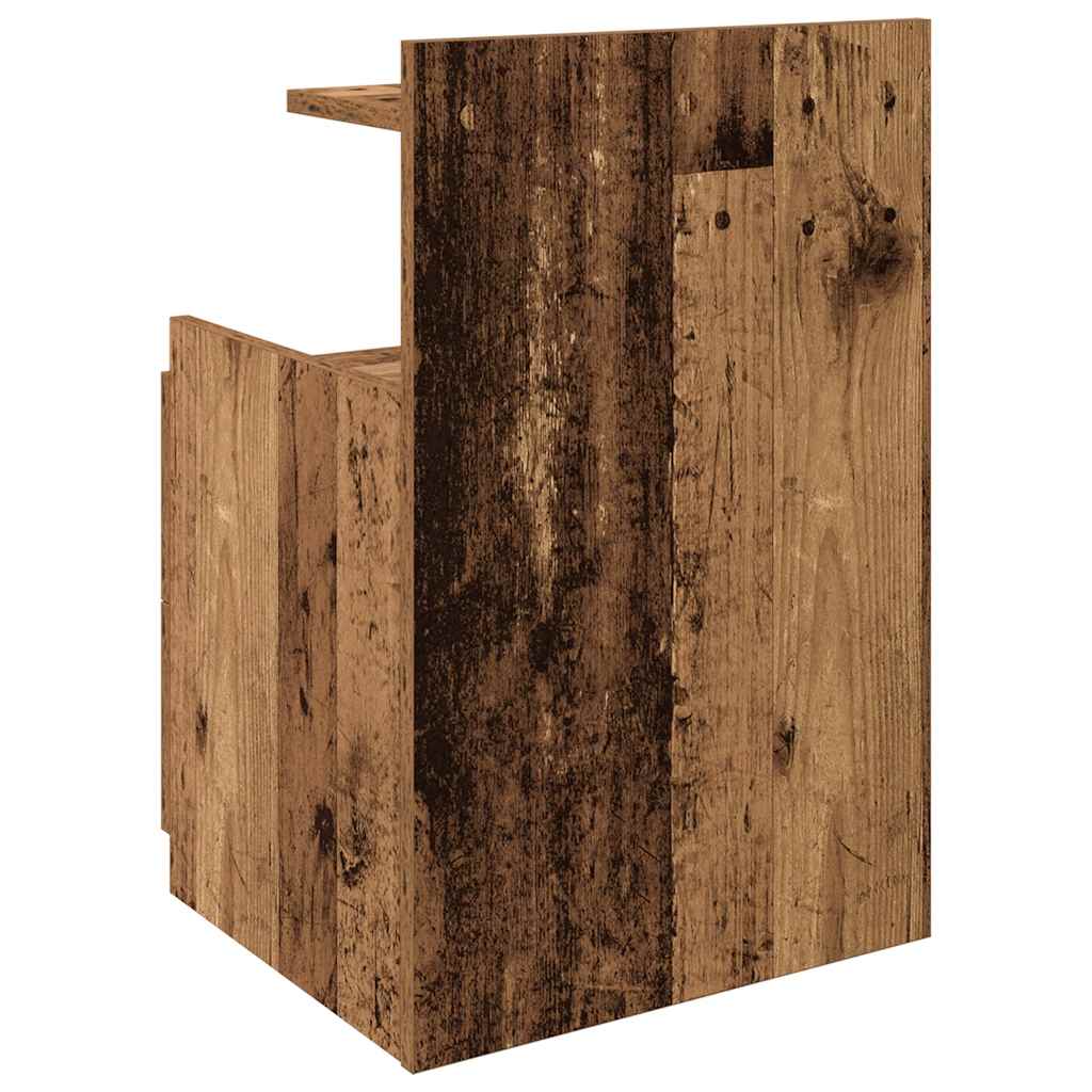 Nattbord 2 stk med 2 skuffer gammelt tre 40x36,5x62 cm