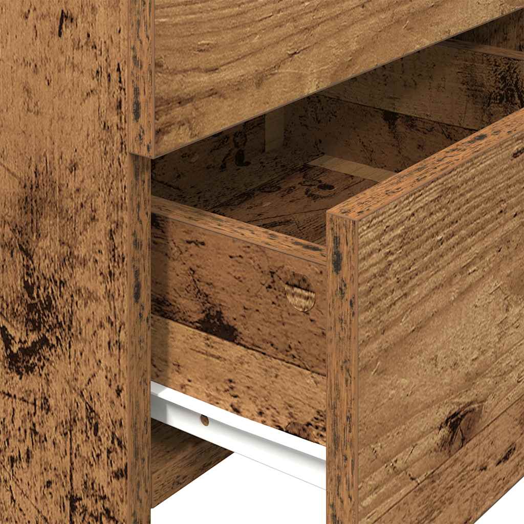 Nattbord 2 stk med 2 skuffer gammelt tre 40x36,5x62 cm