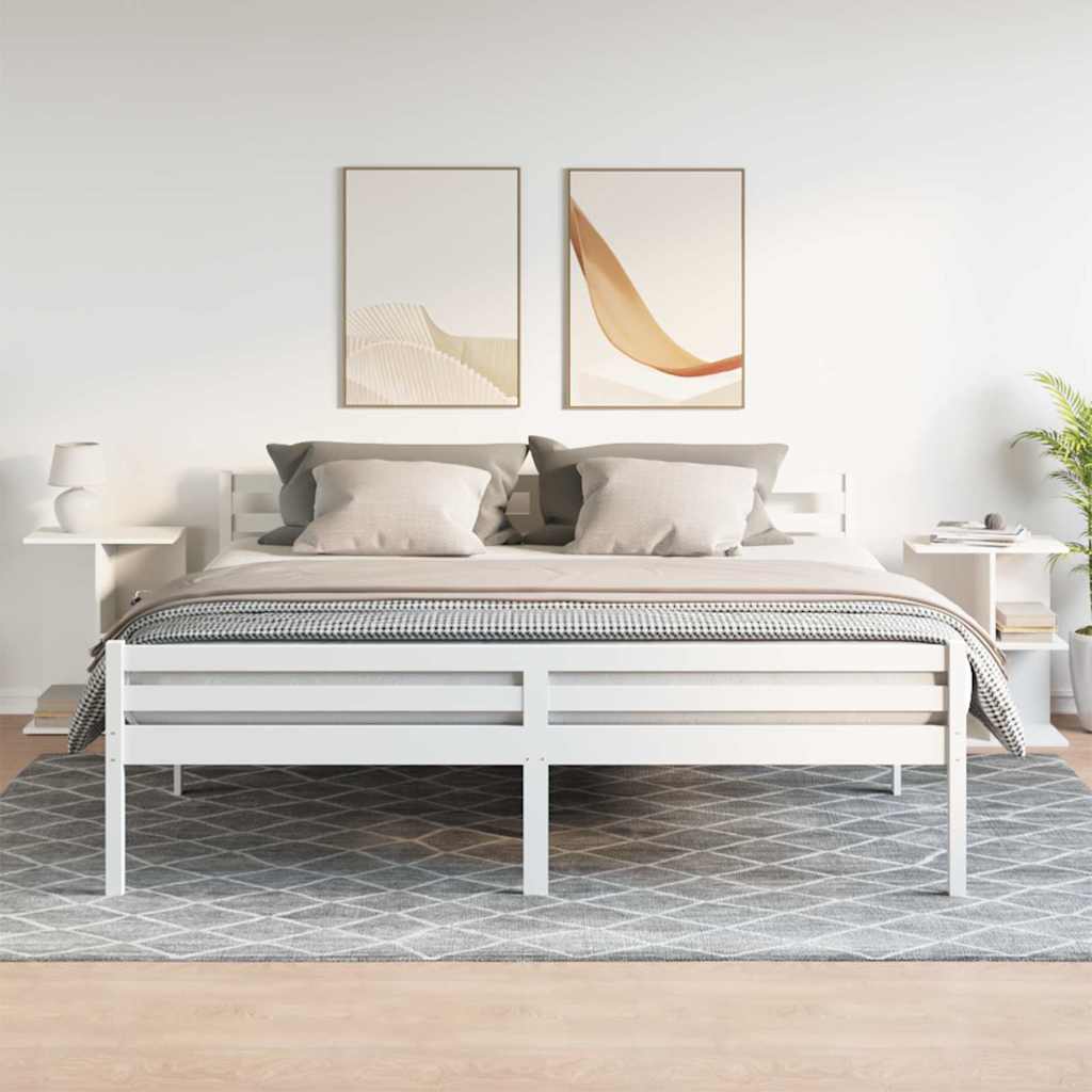 Nattbord 2 stk hvit 46,5x29x61 cm konstruert tre