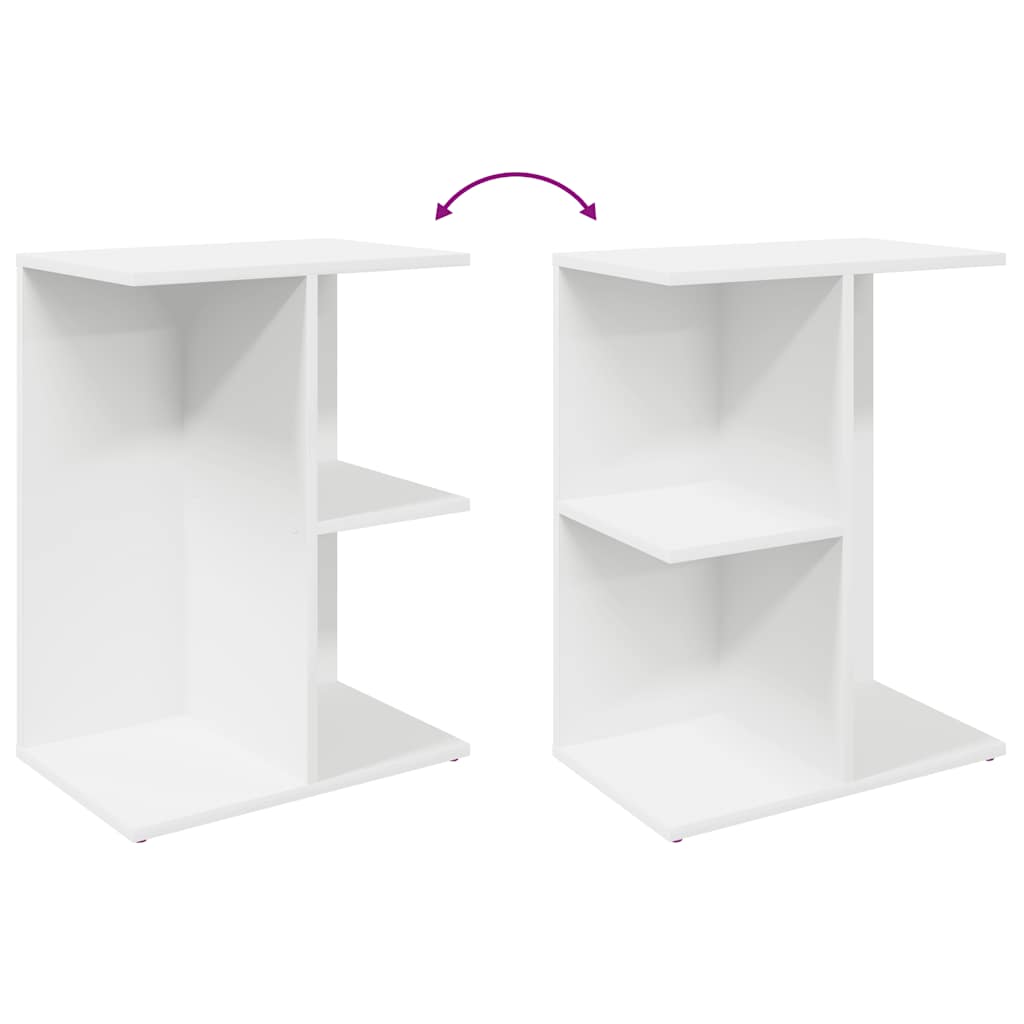 Nattbord 2 stk hvit 46,5x29x61 cm konstruert tre