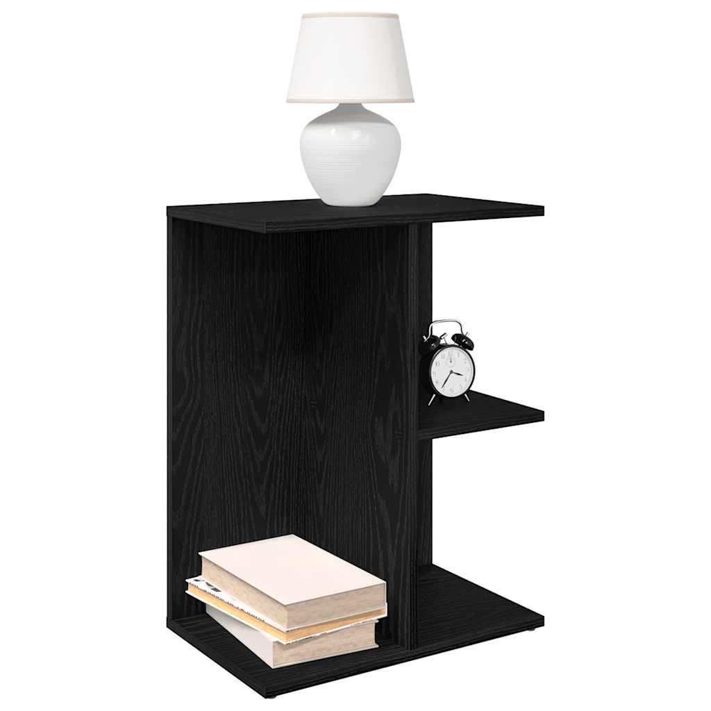 Nattbord svart eik 46,5x29x61 cm konstruert tre
