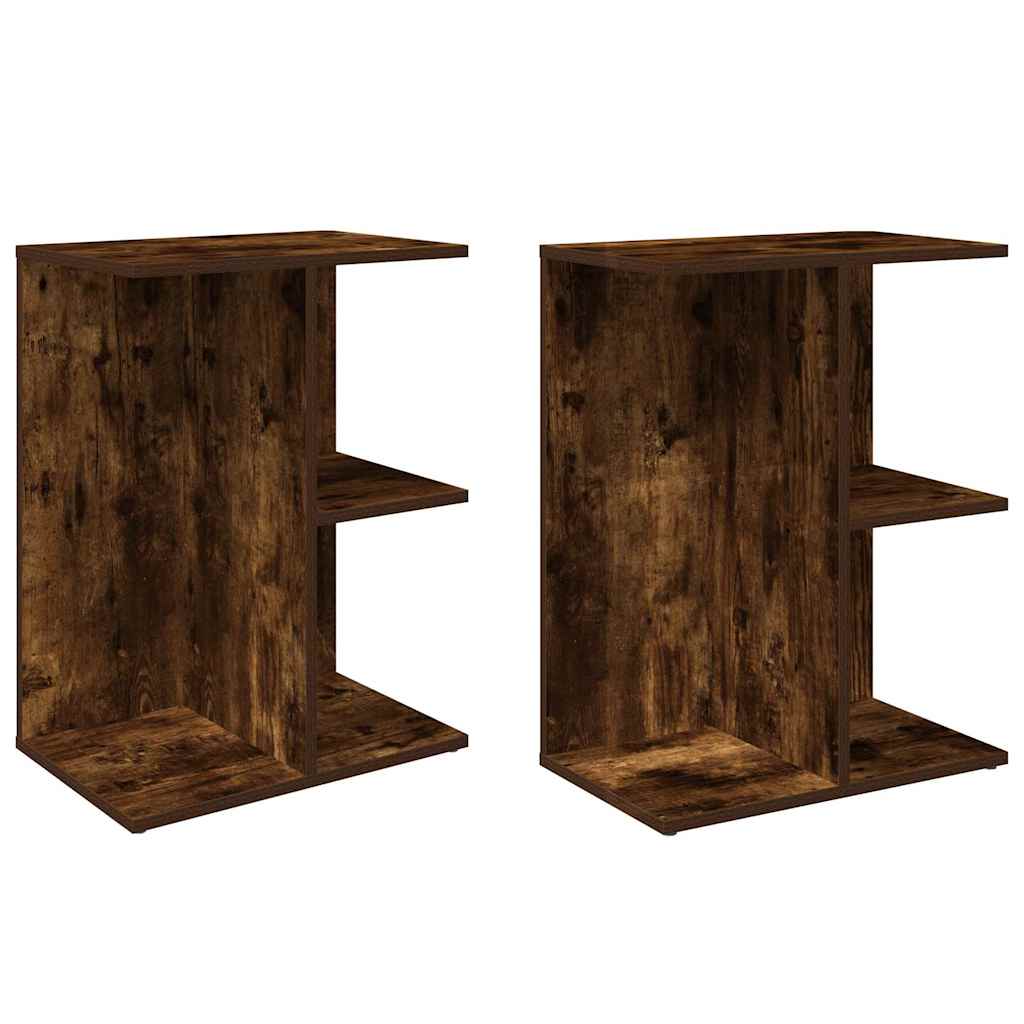Nattbord 2 stk røkt eik 46,5x29x61 cm konstruert tre