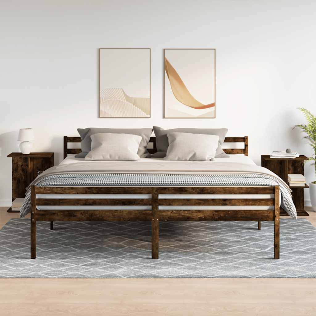 Nattbord 2 stk røkt eik 46,5x29x61 cm konstruert tre