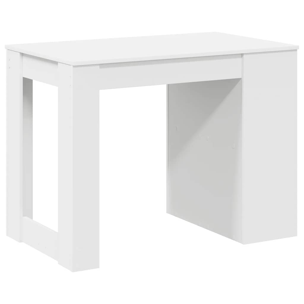 Skrivebord med skuff og hylle hvit 102x62x77,5cm konstruert tre