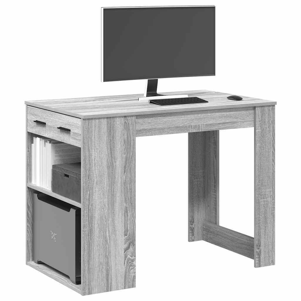 Skrivebord med skuff og hylle 102x62x77,5 cm konstruert tre