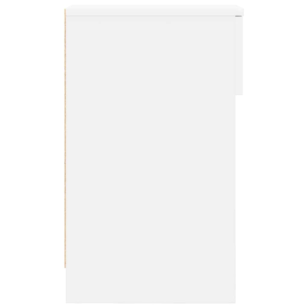 Nattbord med skuff hvit 20x36x60 cm