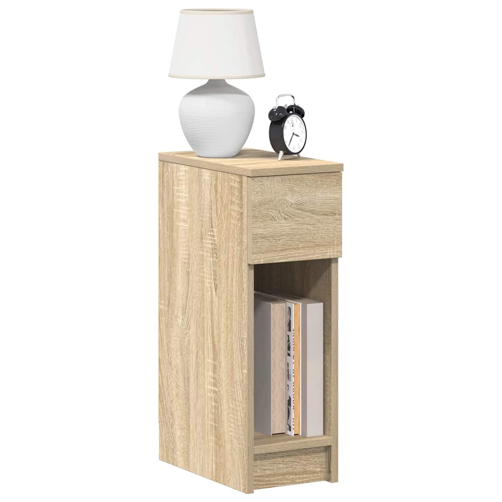 Nattbord med skuff sonoma eik 20x36x60 cm
