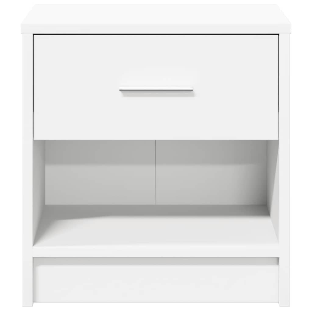 Nattbord 2 stk med skuff hvit 39x28x41 cm