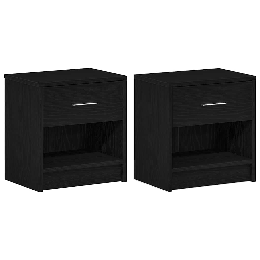 Nattbord 2 stk med skuff svart 39x28x41 cm vidaXL