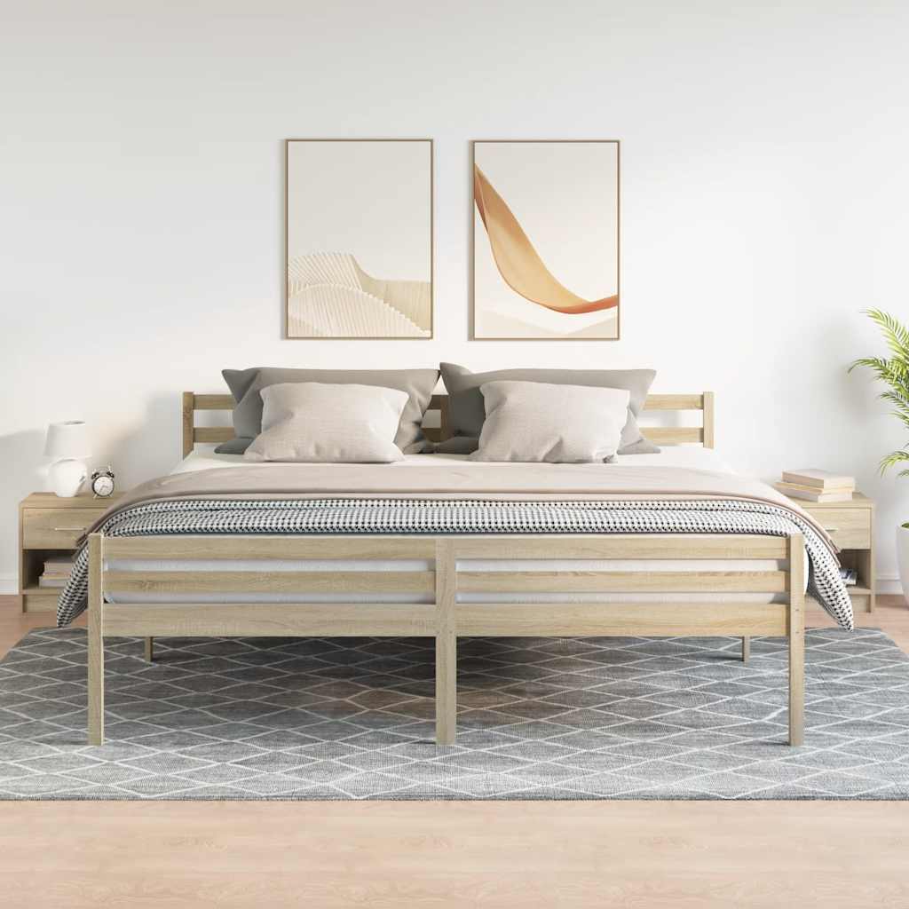 Nattbord 2 stk med skuff sonoma eik 39x28x41 cm vidaXL