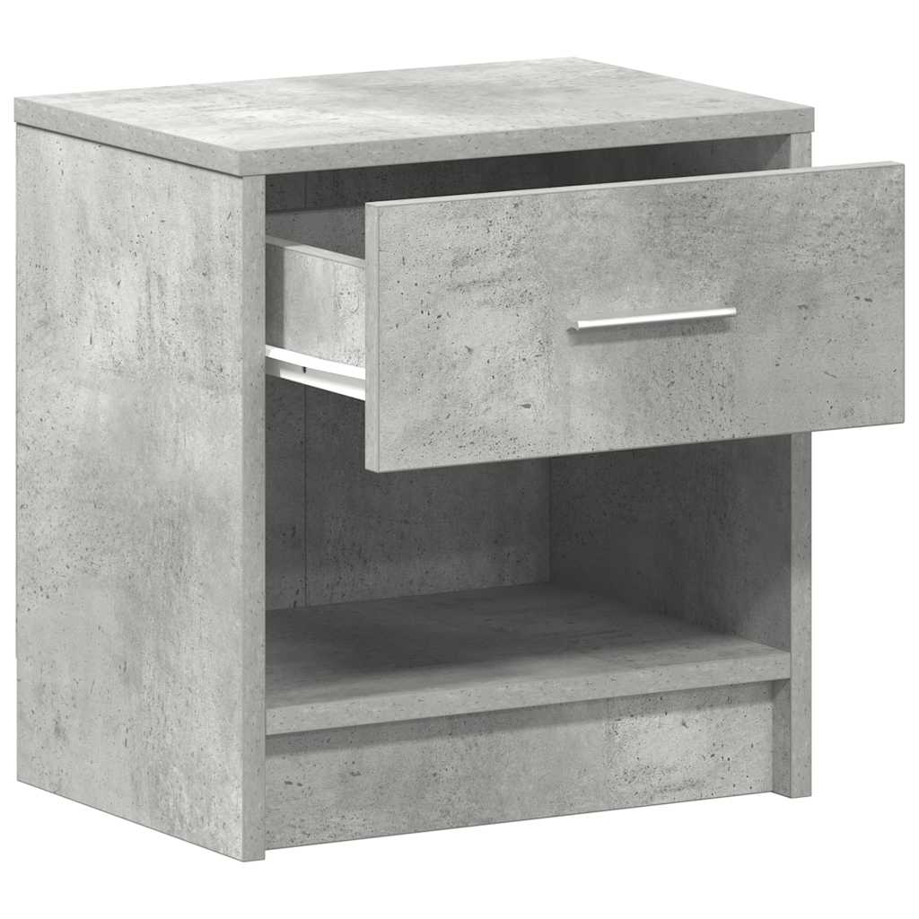 Nattbord med skuff betonggrå 39x28x41 cm vidaXL