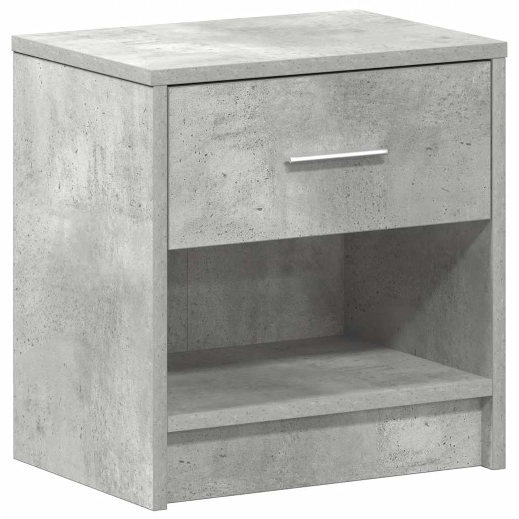 Nattbord 2 stk med skuff betonggrå 39x28x41 cm